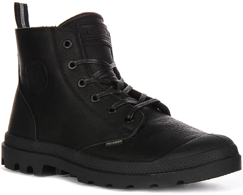 Upgrade Your Wardrobe For Less Palladium Pampa Hi Zip Leather In Black