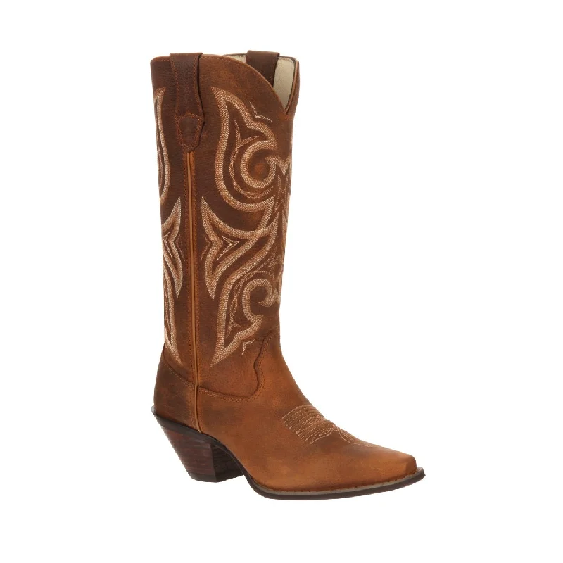 Bonus Offer Crush by Durango Womens Cognac Leather Jealousy Stitch Cowboy Boots